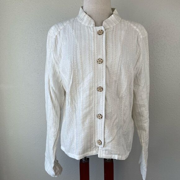 Christopher & Banks Linen Blend Button Down Shirt Size XL EUC - Picture 2 of 7